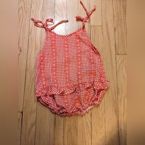 Vintage JC Penney's  Toddle Time Gingham Ruffle Romper